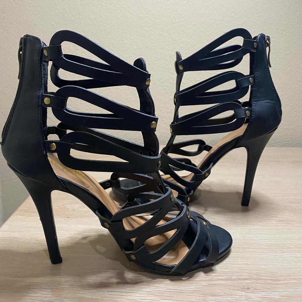 Charlotte Russe black strappy heels